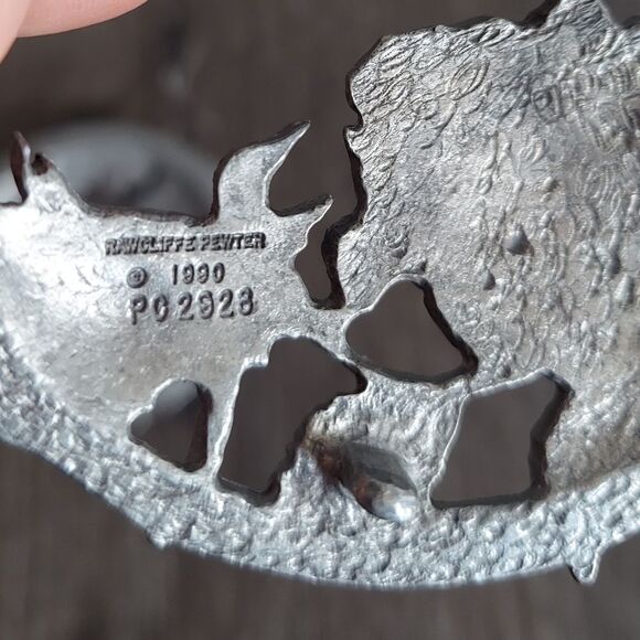 Vintage 1990-1993 Rawcliffe Pewter Potpourri Candle Jar Topper Lid Cover - Picture 3 of 6